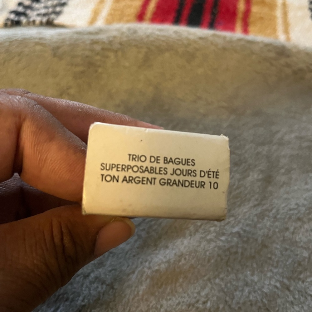 Avon Silver-Tone Stackable Ring Set With Opalesce… - image 7